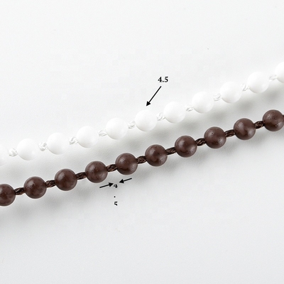 White Plastic Curtain Chain for Roller Blinds Components Customized Length 4.5*12mm